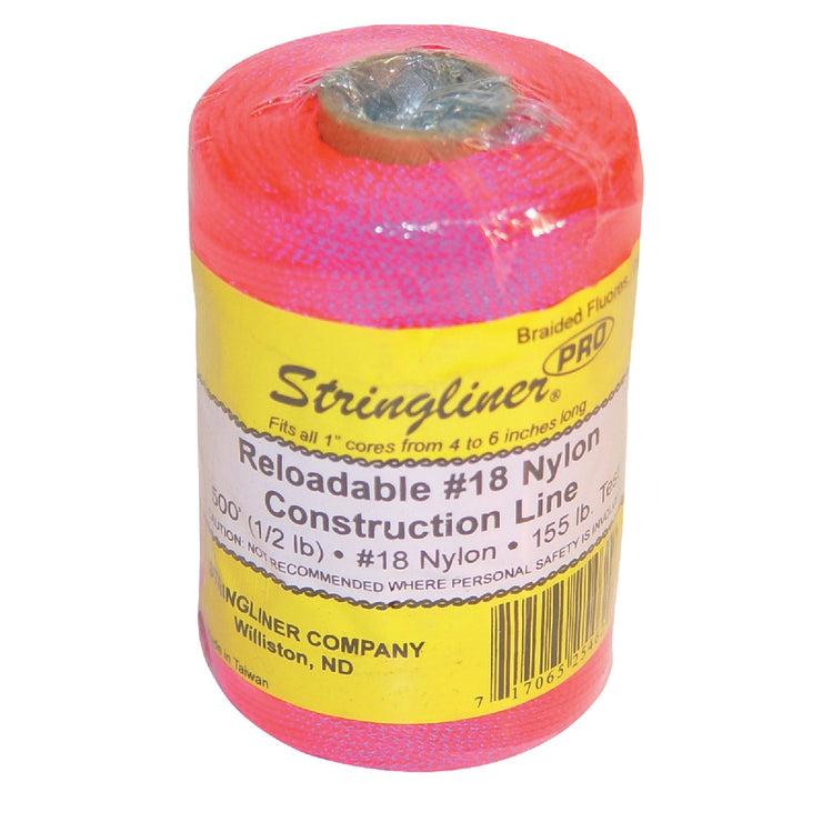 Stringliner 500 Ft. Fluorescent Pink Braided Nylon Mason Line – Hemlock ...