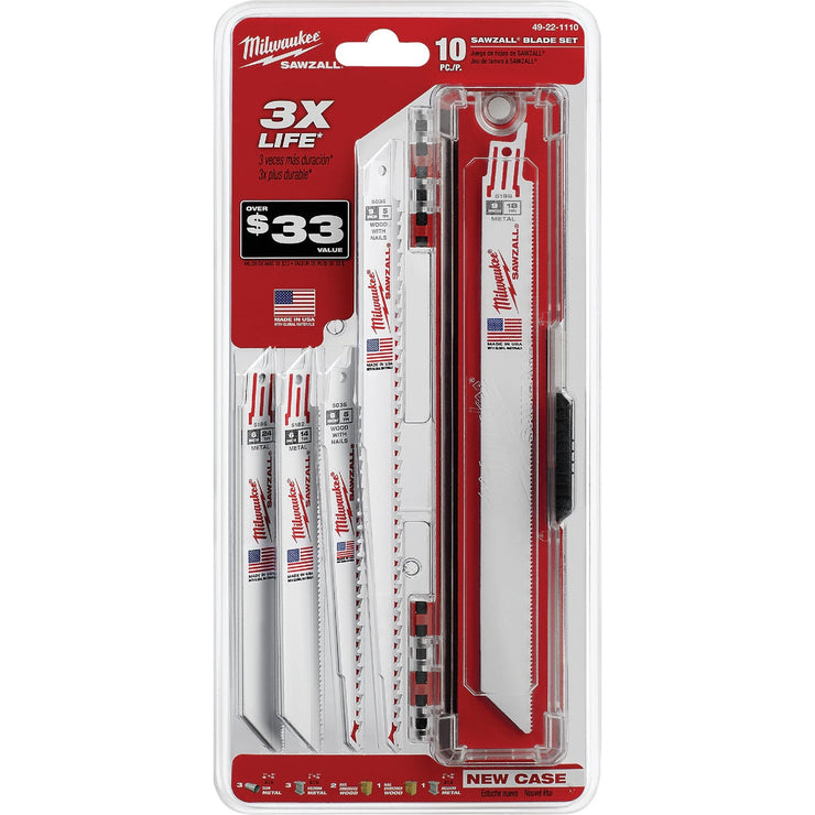 Milwaukee Sawzall 10-Piece Reciprocating Saw Blade Set