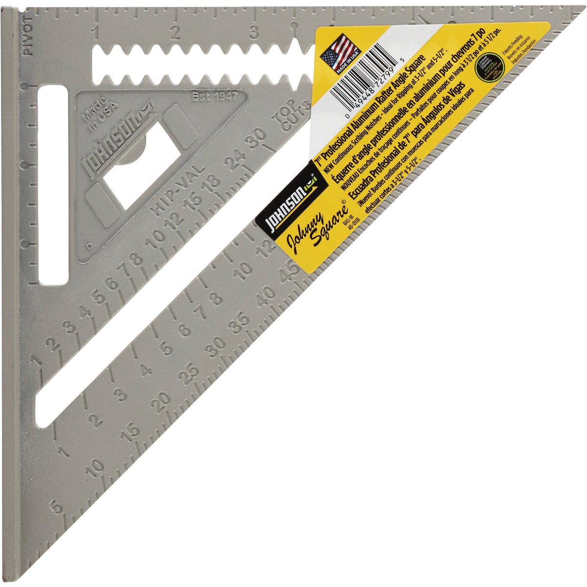 Johnson Level Johnny Square 7 In. Aluminum Professional Rafter Square ...
