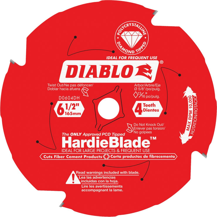 Diablo HardieBlade 6-1/2 In. x 4-Tooth (PCD) Fiber Cement Saw Blade
