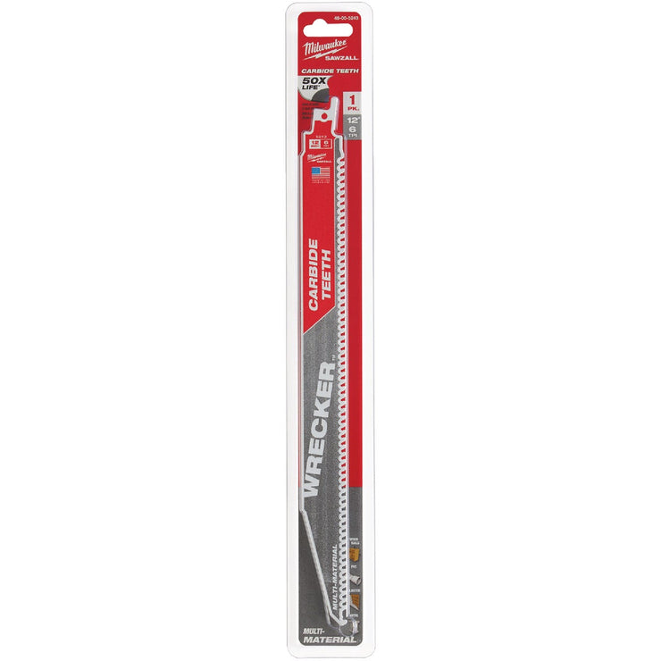 Milwaukee The Wrecker Sawzall 12 In. 6 TPI Multi-Material Reciprocating Saw Blade