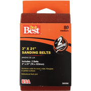 Do it Best 3 In. x 21 In. 80 Grit Heavy-Duty Sanding Belt (2-Pack)