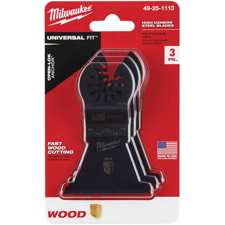 Milwaukee OPEN-LOK 2-1/2 In. HCS Wood Oscillating Blade (3-Pack)