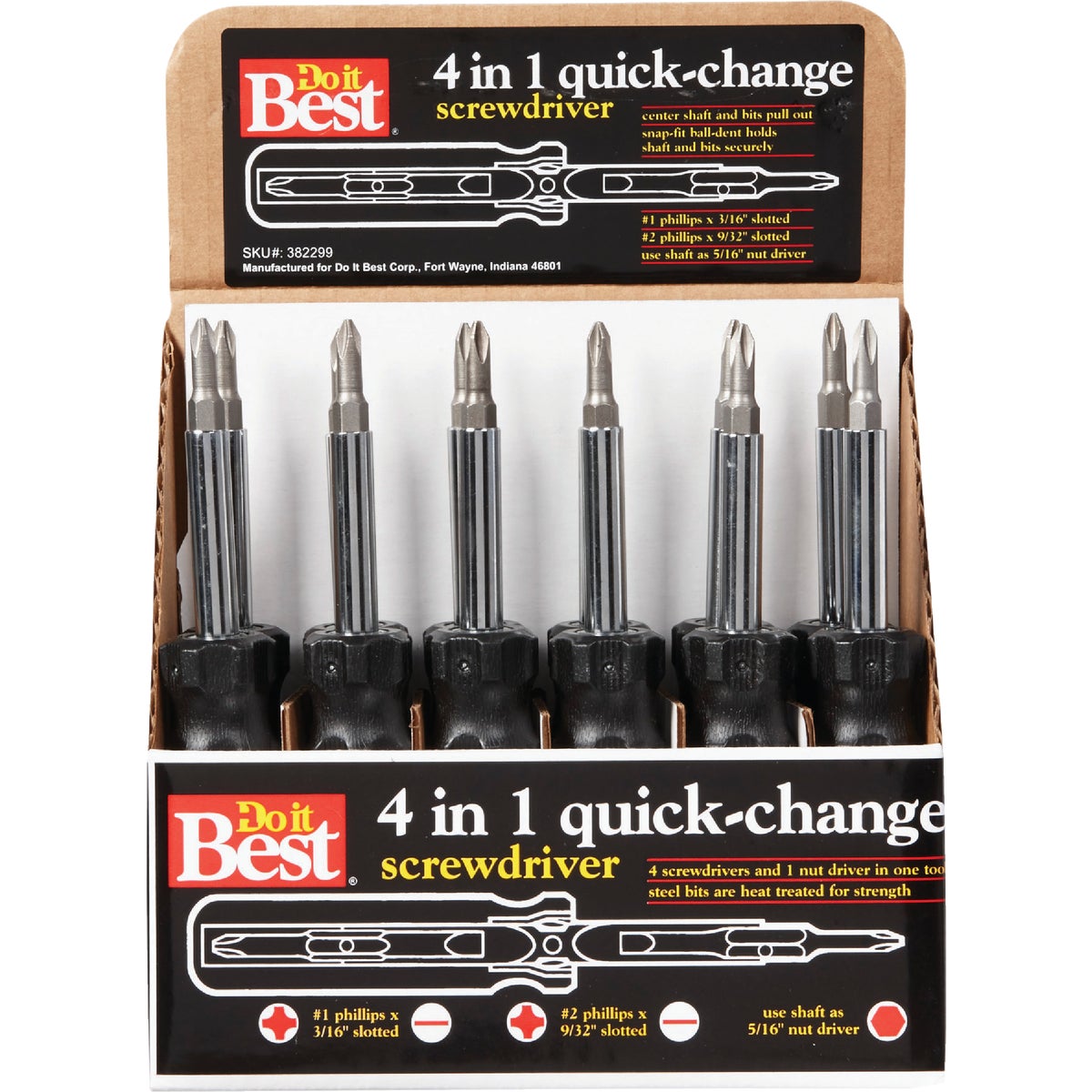 Screwdriver Bit Display Do it Best 4-in-1 Multi-Bit Screwdriver Display – Hemlock Hardware