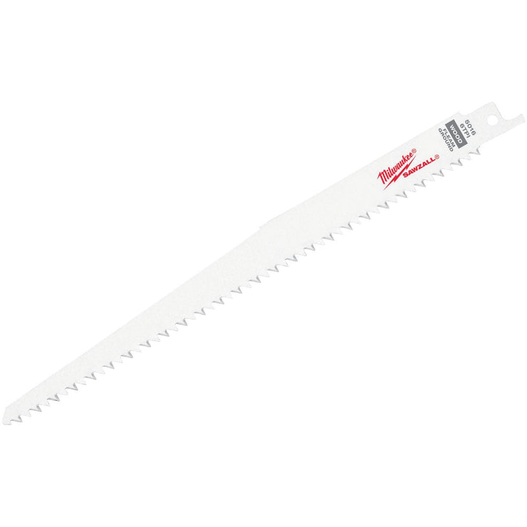 Milwaukee Sawzall 9 In. 6 TPI Wood Fleam Ground Reciprocating Saw Blade (5-Pack)