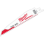 Milwaukee Sawzall THE AX 6 In. 5 TPI Wood w/Nails Demolition Reciprocating Saw Blade (5-Pack)