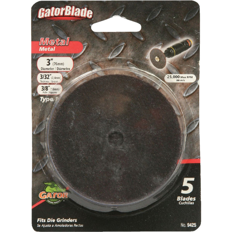 Gator Blade Type 1 3 In. x 3/32 In. x 3/8 In. Metal Cut-Off Wheel (5-P ...