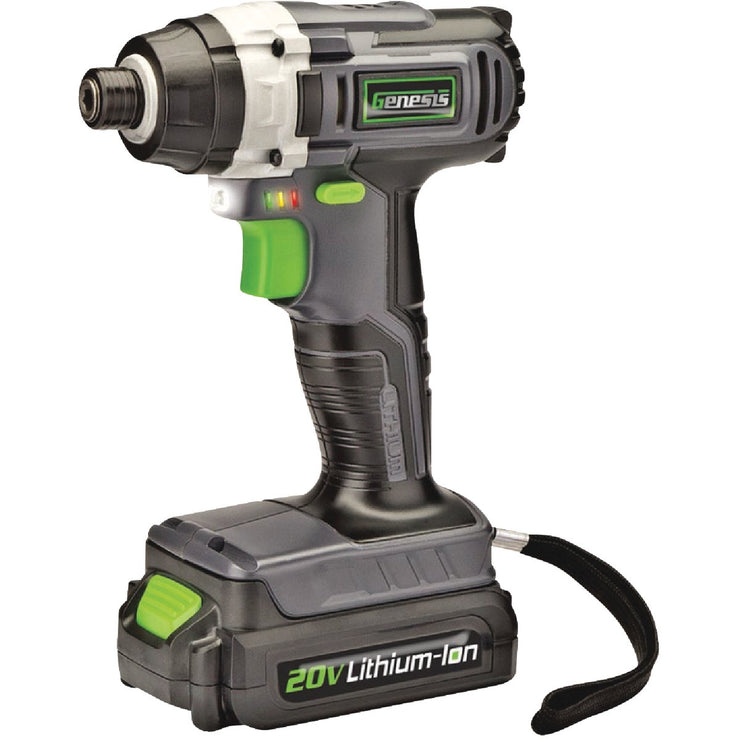 Genesis 20V Lithium-Ion 1/4 In. Hex Cordless Impact Driver Kit