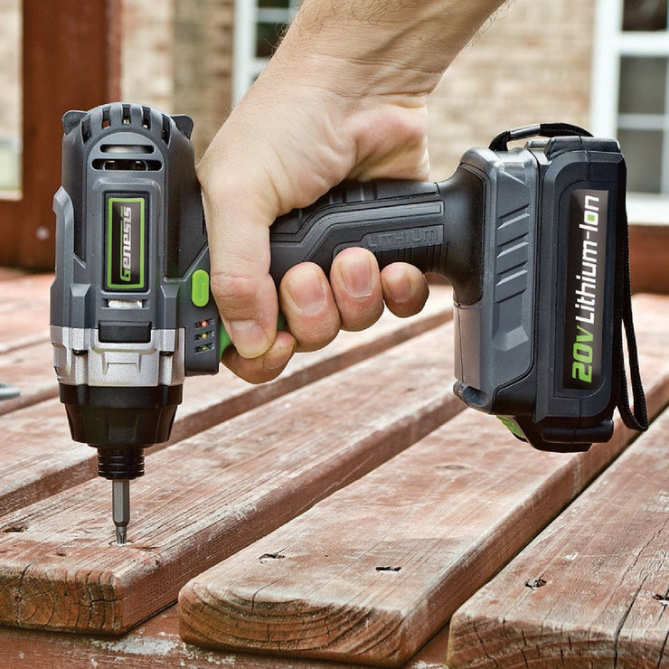 Genesis 20V Lithium-Ion 1/4 In. Hex Cordless Impact Driver Kit