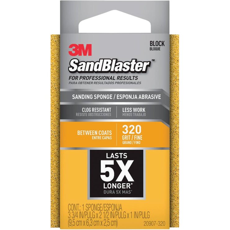 3M SandBlaster Between Coats 2-1/2 In. x 3-3/4 In. x 1 In. 320 Grit Fine Sanding Sponge