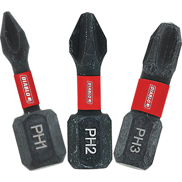 1 In. Phillips Drive Bit Assorted Pack (3-Piece)