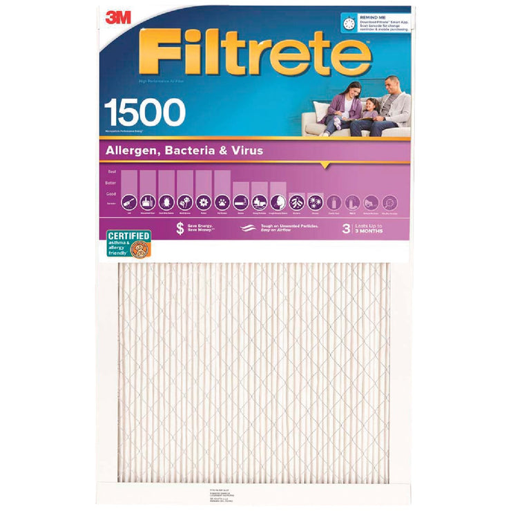 3M Filtrete 14 In. x 14 In. x 1 In. Ultra Allergen Healthy Living 1550 MPR Furnace Filter