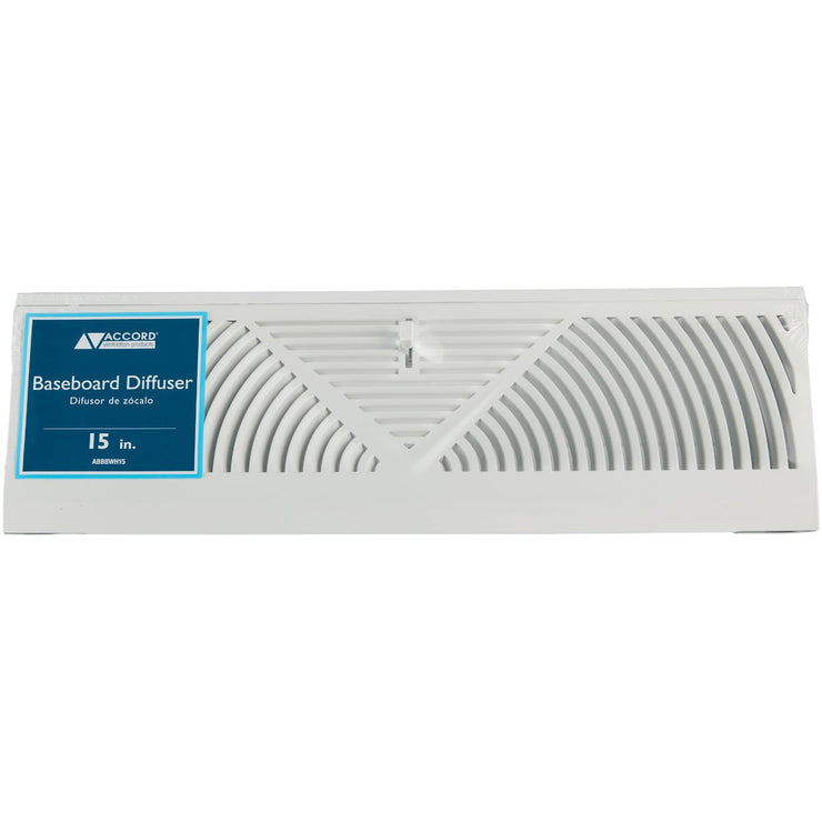 Accord 15 In. White Steel Baseboard Diffuser