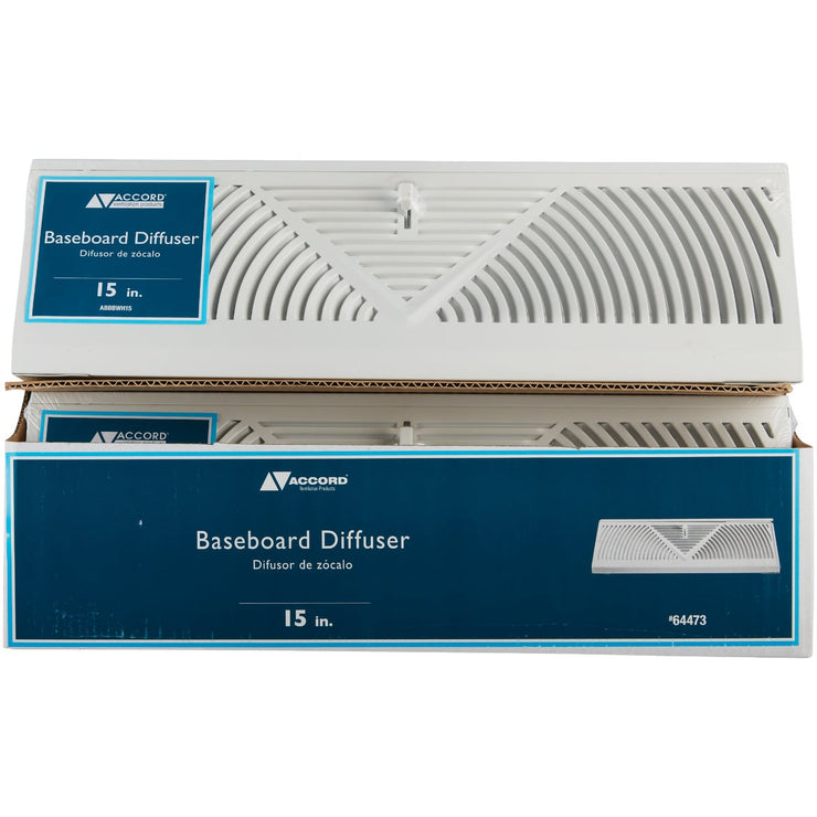 Accord 15 In. White Steel Baseboard Diffuser