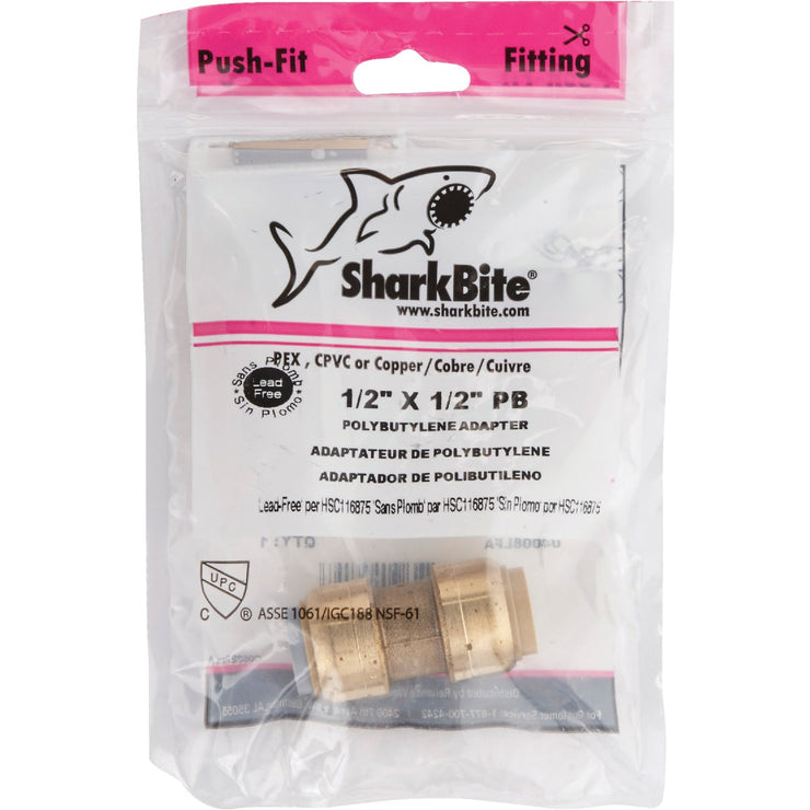 SharkBite 1/2 In. x 1/2 In. Push-to-Connect Polybutylene Conversion Coupling