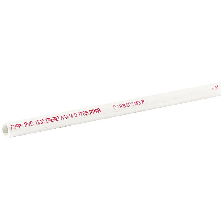 Charlotte Pipe 1/2 In. x 20 Ft. Cold Water Schedule 40 PVC Pressure Pipe, Belled End