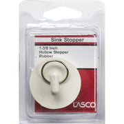 Lasco Hollow 1-3/8 In. White Sink Rubber Drain Stopper