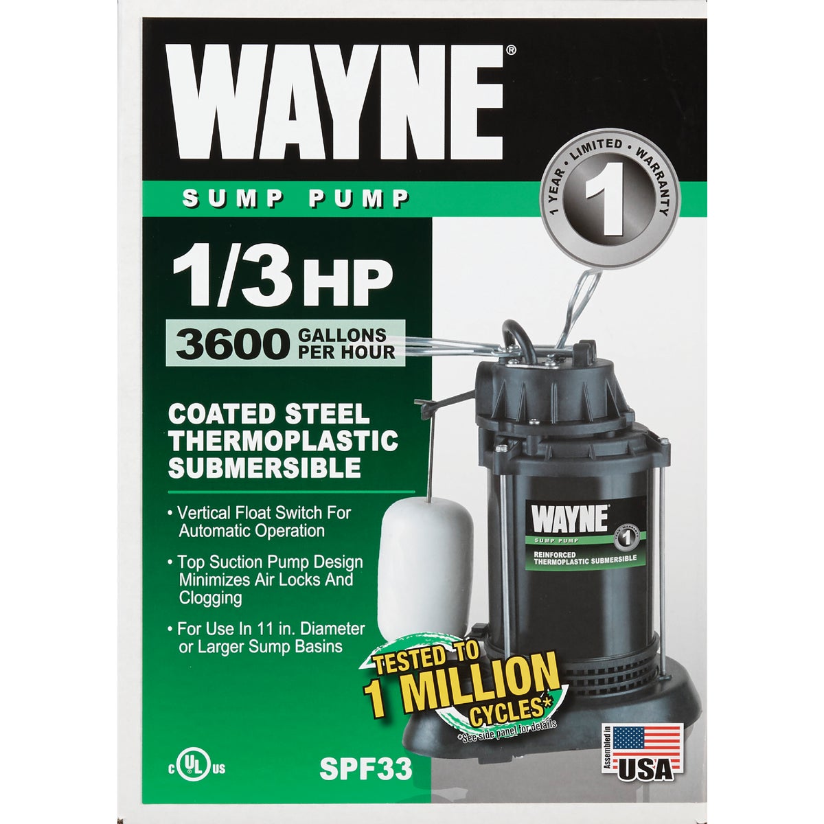 Wayne SPF Series 1/3 HP 115V Submersible Sump Pump – Hemlock Hardware