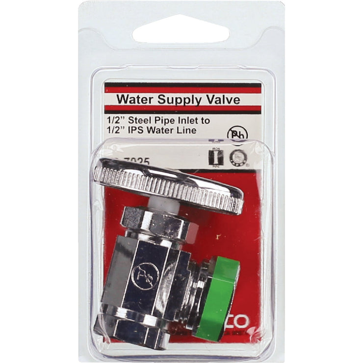 Lasco 1/2 In. FIP Inlet x 1/2 In. -7/16 In. IP Outlet Multi-Turn Style Angle Valve