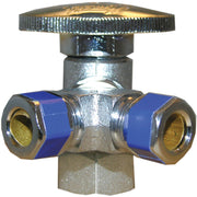 Lasco 1/2 In. IP x 3/8 In. Compression x 3/8 In. Compresson Quarter Turn Angle Valve