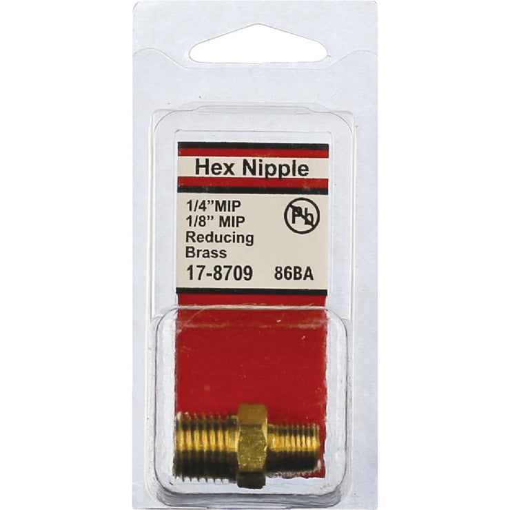 Lasco 1/4 In. MPT x 1/8 In. MPT Brass Hex Nipple