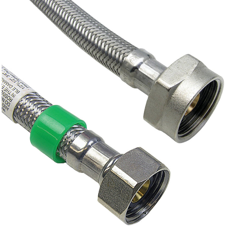 Lasco 1/2 In. IPS x 7/8 In. BC x 12 In. L Braided Stainless Steel