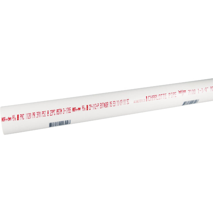 Charlotte Pipe 1-1/4 In. x 10 Ft. Cold Water Schedule 40 PVC Pressure Pipe