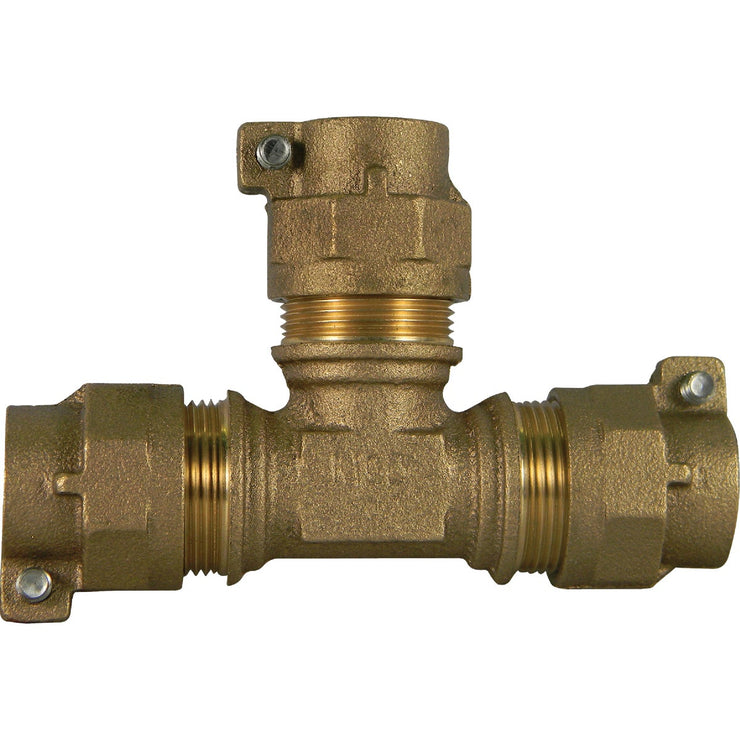 A Y McDonald 3/4 In. CTS Polyethylene Pipe Brass Tee