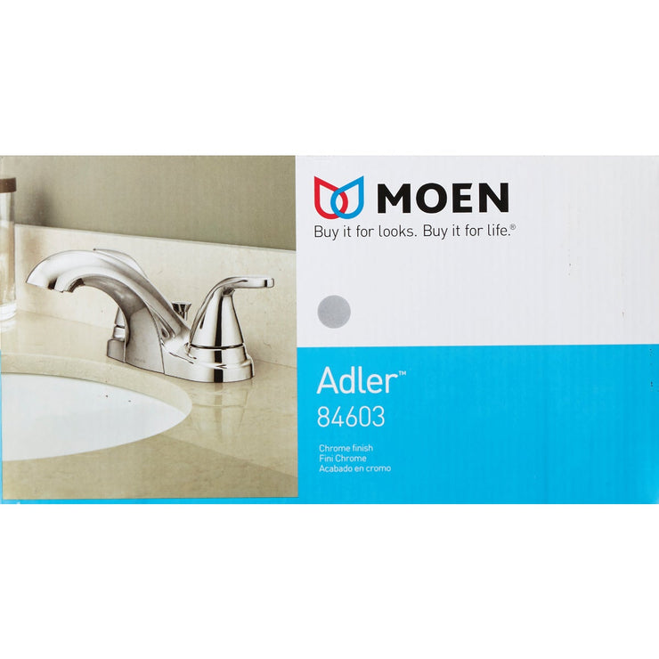 Moen Adler Chrome 2-Handle Lever4 In. Centerset Bathroom Faucet with Pop-Up