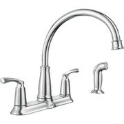 Moen Bexley Dual Handle Lever Kitchen Faucet with Side Spray, Chrome