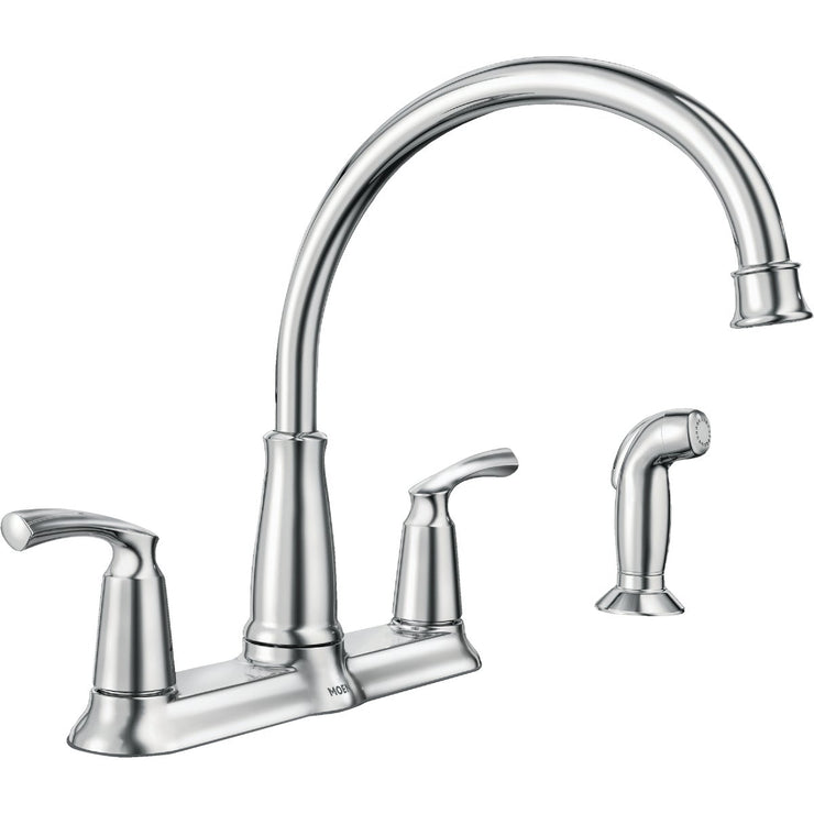 Moen Bexley Dual Handle Lever Kitchen Faucet with Side Spray, Chrome