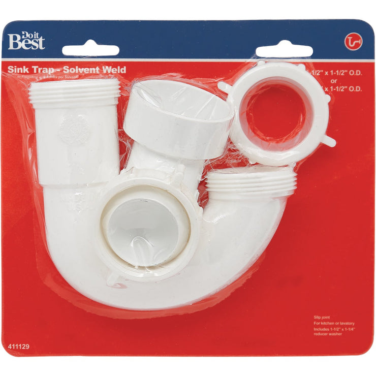 Do it 1-1/2 In. or 1-1/4 In. White Plastic Sink Trap
