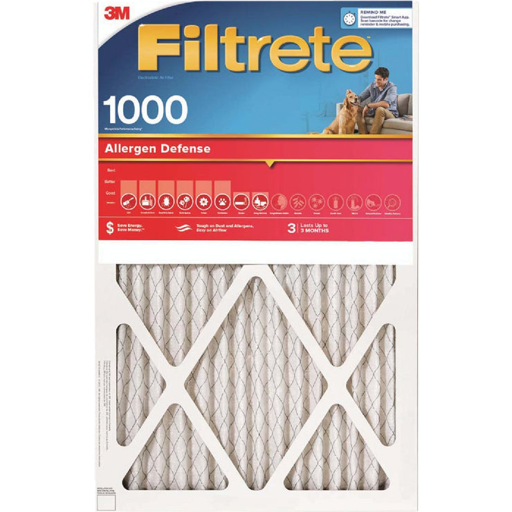 3M Filtrete 12 In. x 12 In. x 1 In. Allergen Defense 1000/1085 MPR Furnace Filter