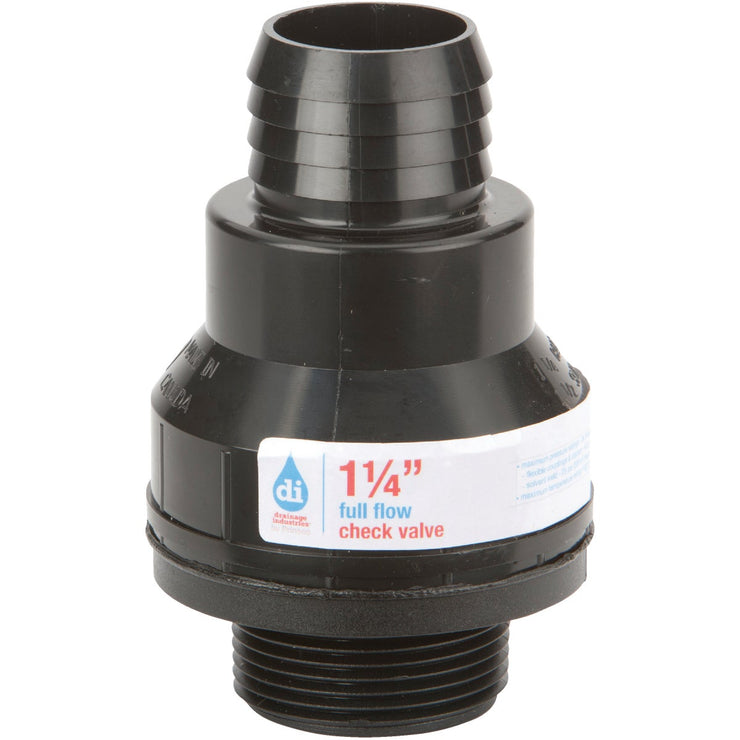 Drainage Industries 1-1/4 In. ABS Thermoplastic Full-Flow Sump Pump Check Valve