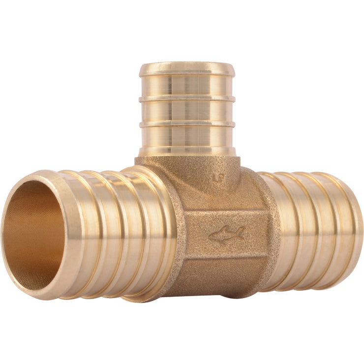 SharkBite 1 In. x 1 In. x 3/4 In. Barb Reducing Brass PEX Tee