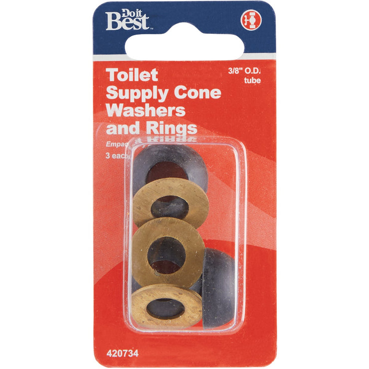 Do it 3/8 In. Black Cone Faucet Washer (6 Ct.)