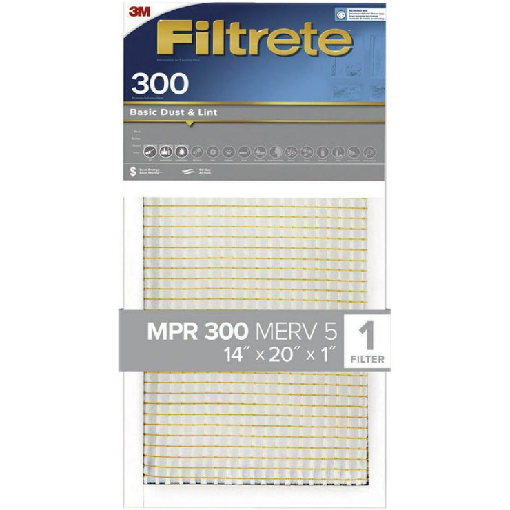 3M Filtrete 14 In. x 20 In. x 1 In. Basic Dust & Lint 300 MPR Furnace Filter