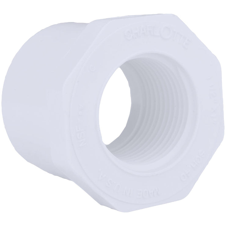Charlotte Pipe 1-1/2 In. SPG x 1 In. FPT Schedule 40 PVC Bushing