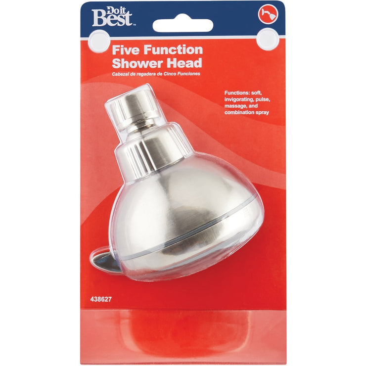 Do it 5-Spray 2.16 GPM Fixed Showerhead, Brushed Nickel