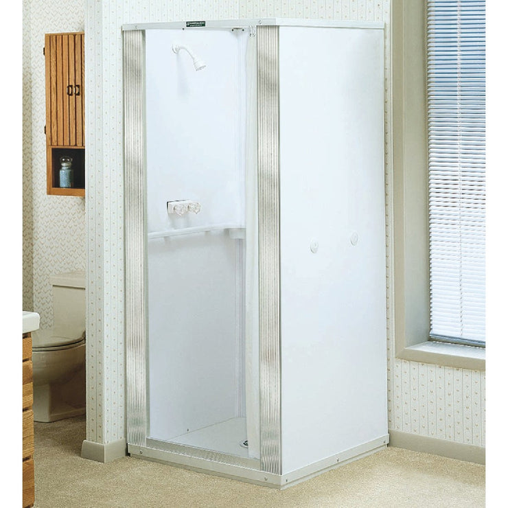 Mustee Durastall 36 In. W. x 36 In. D. White Thermoplastic Shower Stall