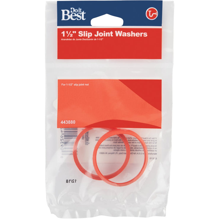 Do it 1-1/2 In. Red Rubber Slip Joint Washer (2-Pack)