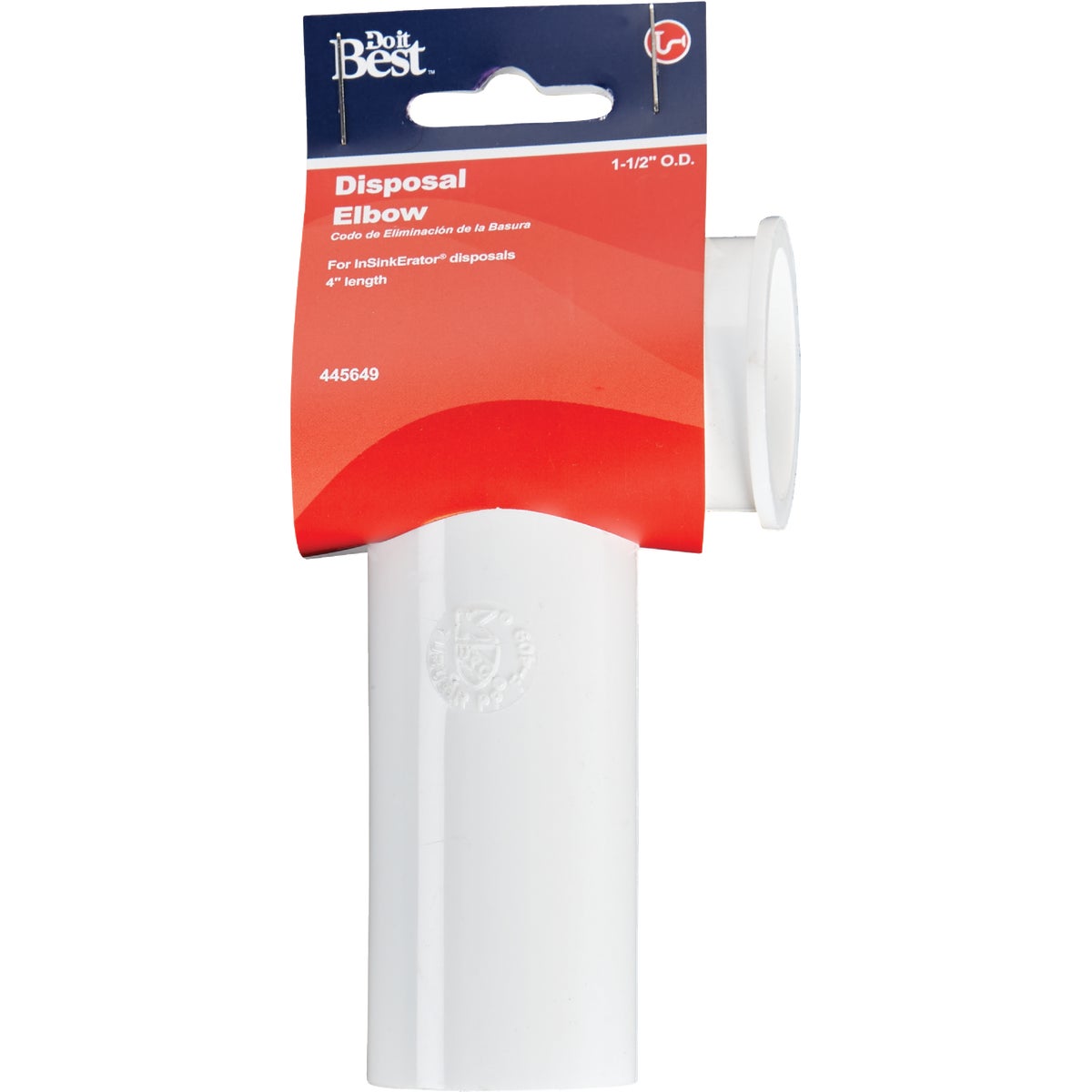 Disposal Inlet Cap Do it 4 L (Flanged Inlet) White Plastic Disposer Elbow – Hemlock Hardware
