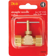 Do it 3/8 In. Tube x 3/8 In. Tube Brass Straight Needle Valve