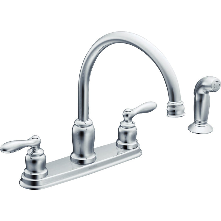Moen Caldwell Dual Handle Lever Kitchen Faucet with Side Spray, Chrome