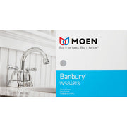Moen Banbury Chrome 2-Handle Lever 4 In. Centerset Hi-Arc Bathroom Faucet with Pop-Up