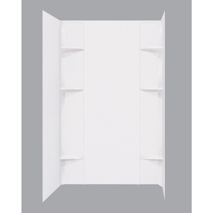 Mustee Durawall Model 260 5-Piece 60 In. W x 40 In. D Shower Wall Set in White