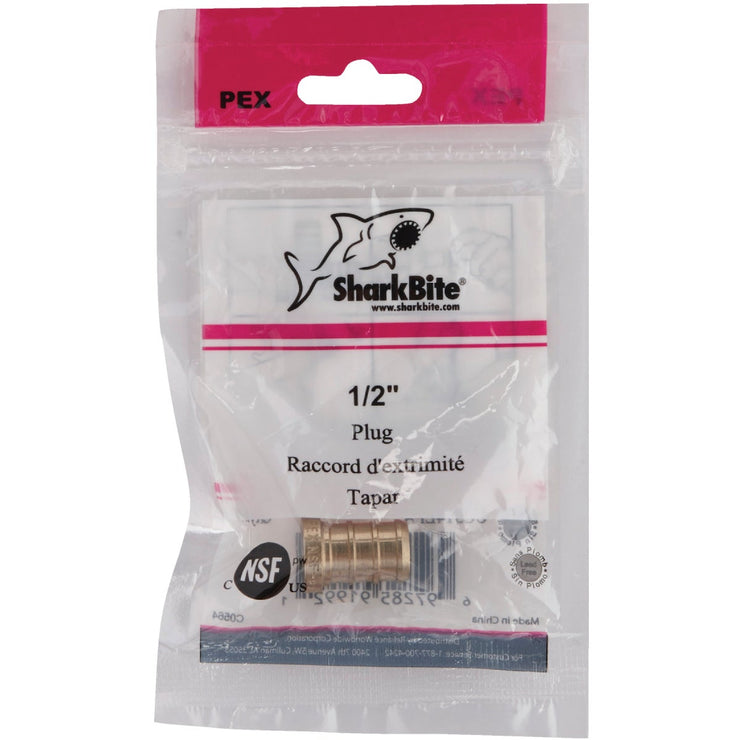 SharkBite 1/2 In. Barb Brass PEX Test Plug