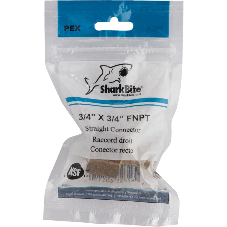 SharkBite 1/2 In. x 1/2 In. x 3/4 In. Barb Reducing Brass PEX Tee