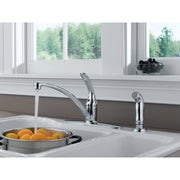 Delta Foundations Single Handle Lever Kitchen Faucet with Side Spray, Chrome