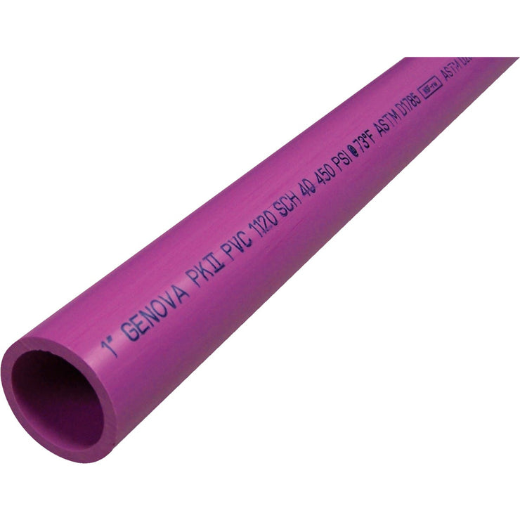 Charlotte Pipe 1 In. x 20 Ft. Purple PVC Pressure Pipe for Reclaimed Water Usage